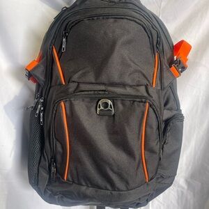 Mercury Black Backpack with Orange accent color